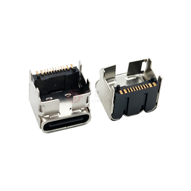 TYPE-C母座 单排16P架高型CH=5.90